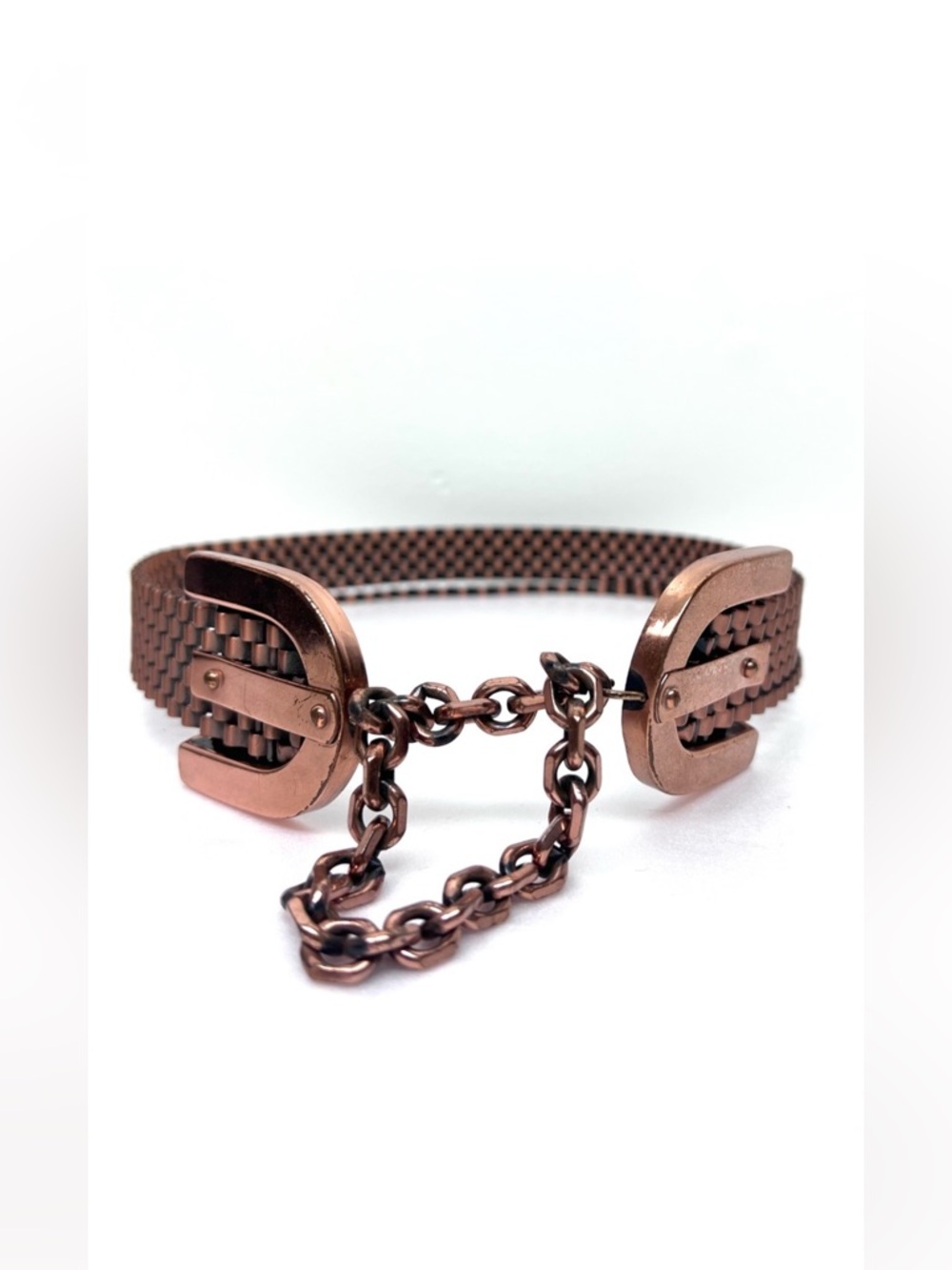 Vintage Statement MCM Mid Century Renoir Copper Basketweave Belt